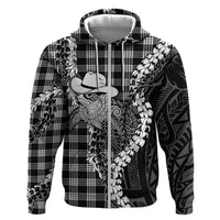 Black Hawaii Palaka Cowboy Turtle Hoodie Hawaiian Paniolo Puakenikeni Maile Lei