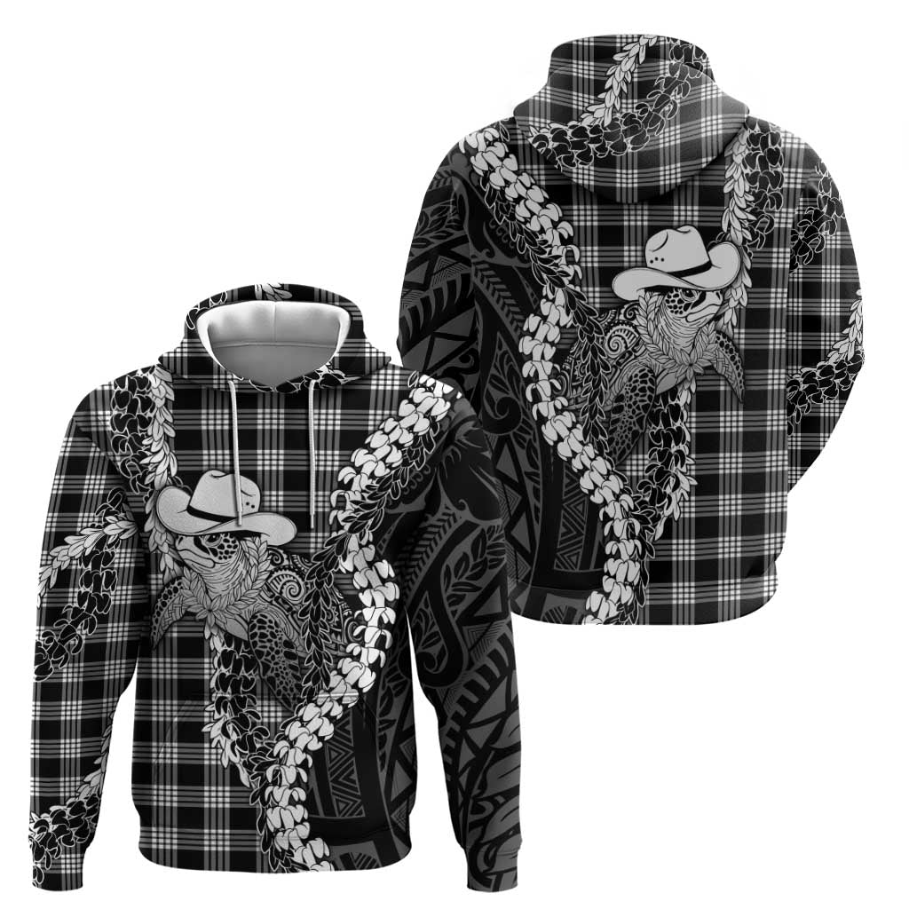 Black Hawaii Palaka Cowboy Turtle Hoodie Hawaiian Paniolo Puakenikeni Maile Lei