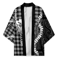Black Hawaii Palaka Cowboy Turtle Kimono Hawaiian Paniolo Puakenikeni Maile Lei