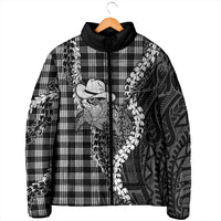 Black Hawaii Palaka Cowboy Turtle Padded Jacket Hawaiian Paniolo Puakenikeni Maile Lei