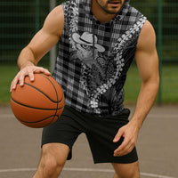Black Hawaii Palaka Cowboy Turtle Sleeveless Hoodie Hawaiian Paniolo Puakenikeni Maile Lei