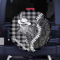 Black Hawaii Palaka Cowboy Turtle Spare Tire Cover Hawaiian Paniolo Puakenikeni Maile Lei