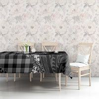 Black Hawaii Palaka Cowboy Turtle Tablecloth Hawaiian Paniolo Puakenikeni Maile Lei