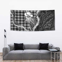 Black Hawaii Palaka Cowboy Turtle Tapestry Hawaiian Paniolo Puakenikeni Maile Lei