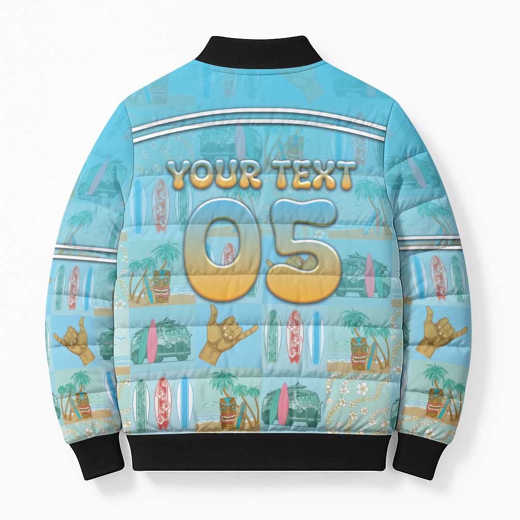 Custom Hawaii Surfing Bomber Puffer Jacket He'e Nalu