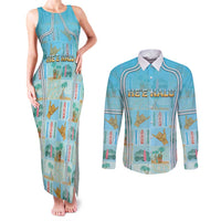Custom Hawaii Surfing Couples Matching Tank Maxi Dress and Long Sleeve Button Shirt He'e Nalu