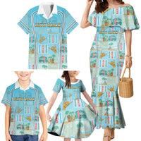 Custom Hawaii Surfing Family Matching Mermaid Dress and Hawaiian Shirt He'e Nalu
