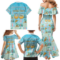 Custom Hawaii Surfing Family Matching Mermaid Dress and Hawaiian Shirt He'e Nalu