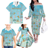 Custom Hawaii Surfing Family Matching Off The Shoulder Long Sleeve Dress and Hawaiian Shirt He'e Nalu DT05 - Polynesian Pride