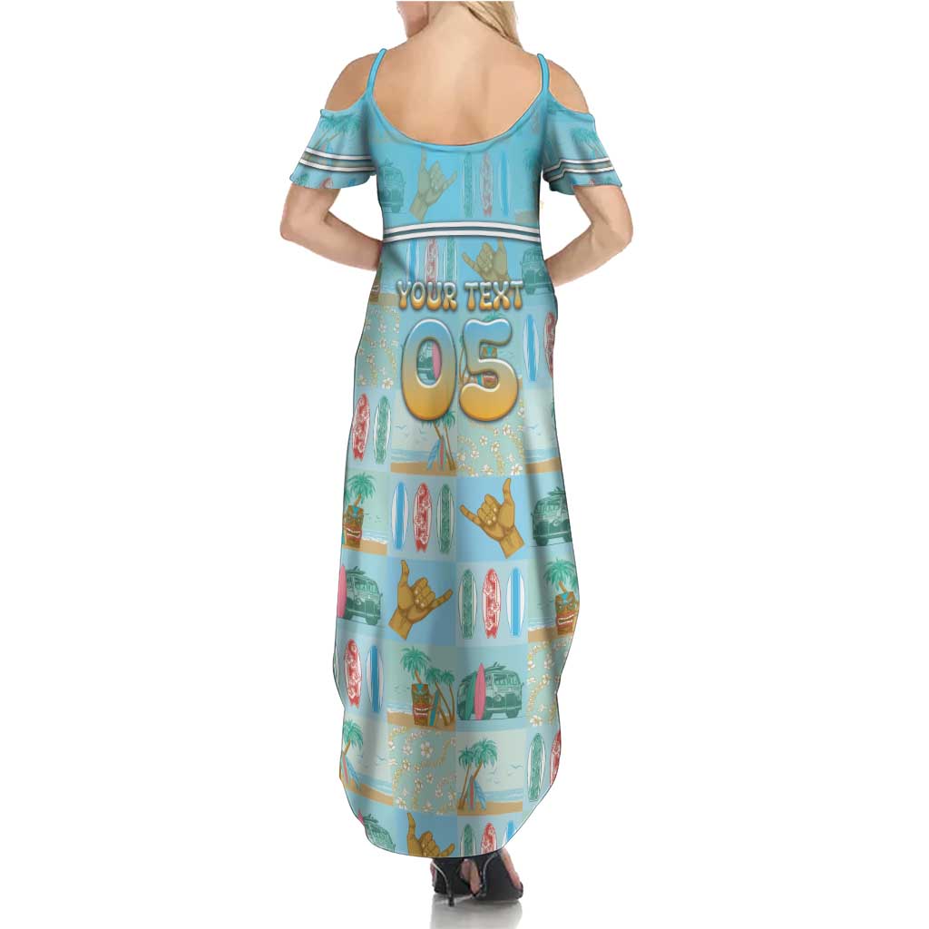 Custom Hawaii Surfing Family Matching Summer Maxi Dress and Hawaiian Shirt He'e Nalu