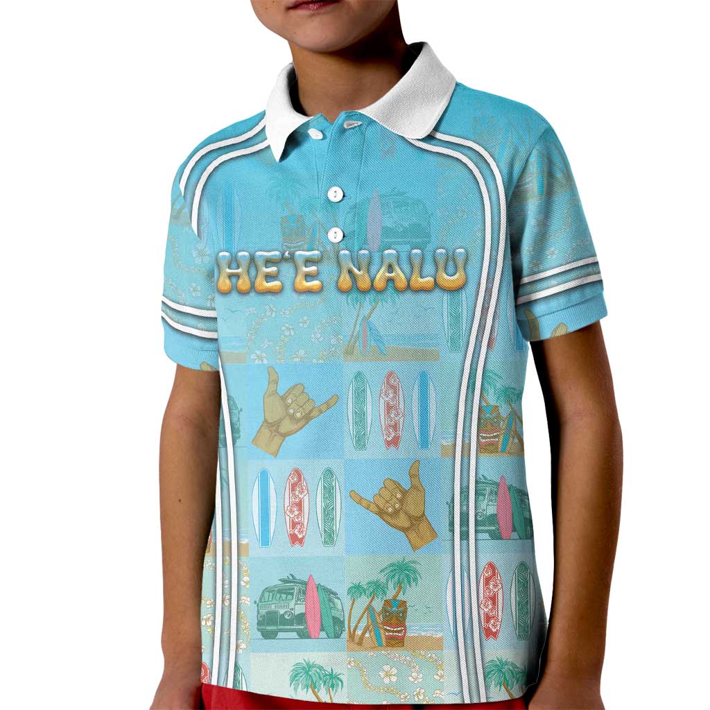 Custom Hawaii Surfing Kid Polo Shirt He'e Nalu