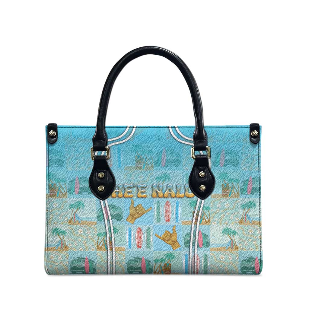 Hawaii Surfing Leather Bag He'e Nalu