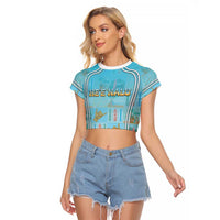 Custom Hawaii Surfing Raglan Cropped T Shirt He'e Nalu
