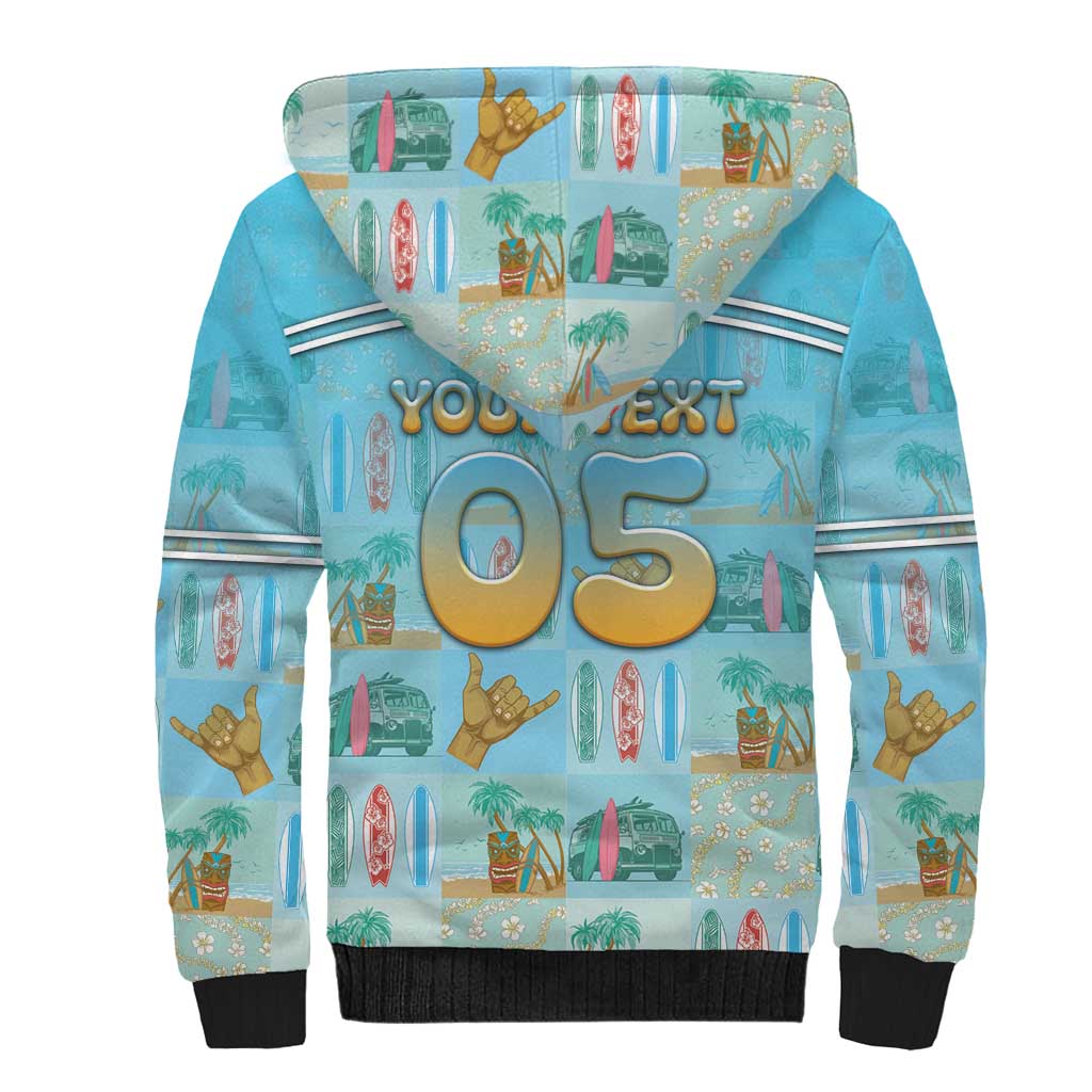 Custom Hawaii Surfing Sherpa Hoodie He'e Nalu
