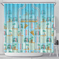 Hawaii Surfing Shower Curtain He'e Nalu