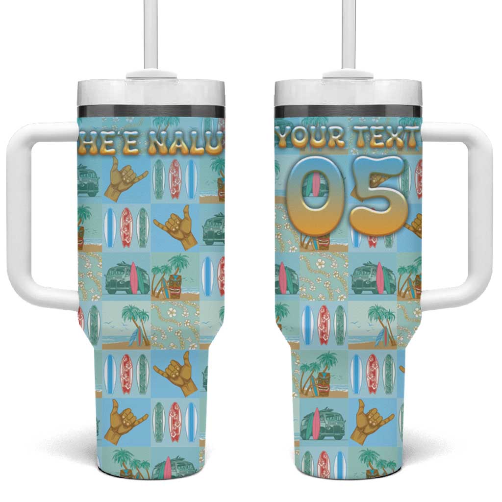 Custom Hawaii Surfing Tumbler With Handle He'e Nalu