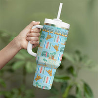 Custom Hawaii Surfing Tumbler With Handle He'e Nalu
