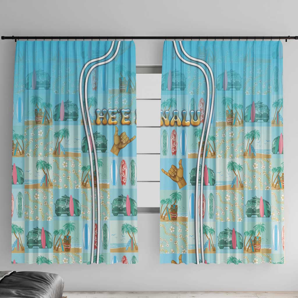 Hawaii Surfing Window Curtain He'e Nalu