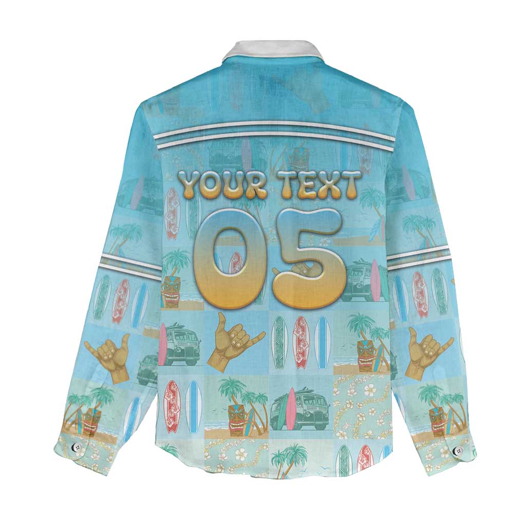 Custom Hawaii Surfing Women Casual Shirt He'e Nalu