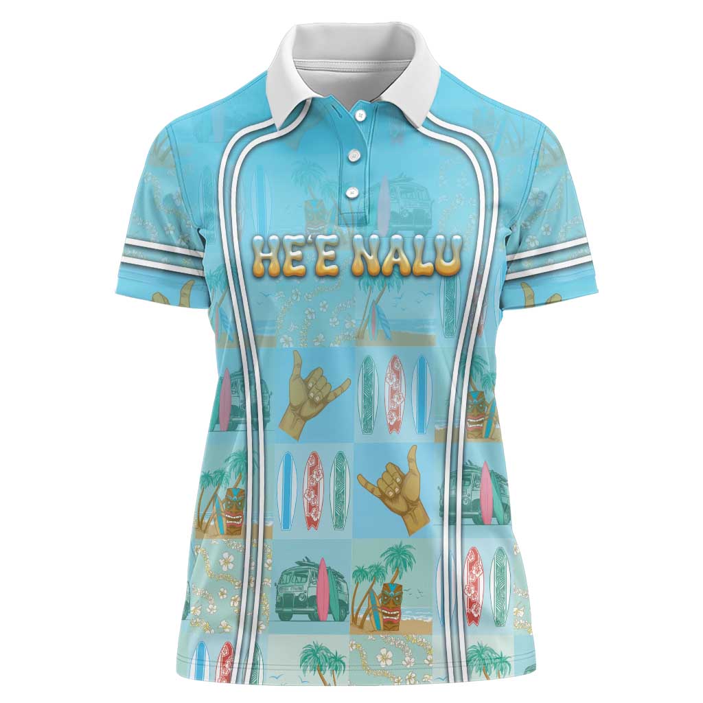 Custom Hawaii Surfing Women Polo Shirt He'e Nalu