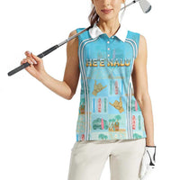 Custom Hawaii Surfing Women Sleeveless Polo Shirt He'e Nalu