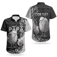 Personalised New Zealand Father's Day Couples Matching Mermaid Dress and Hawaiian Shirt Papa Kiwi Bird Tribal Pattern DT05 - Polynesian Pride
