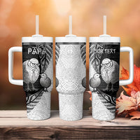 Personalised New Zealand Father's Day Tumbler With Handle Papa Kiwi Bird Tribal Pattern DT05 - Polynesian Pride
