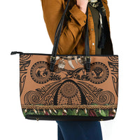Polynesia Maui Tattoo Inspired Leather Tote Bag Tropical Leaf Skirt Costume DT05 - Polynesian Pride