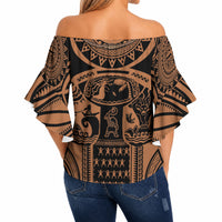 Polynesia Maui Tattoo Inspired Off Shoulder Wrap Waist Top Tropical Leaf Skirt Costume DT05 - Polynesian Pride