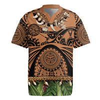 Polynesia Maui Tattoo Inspired Rugby Jersey Tropical Leaf Skirt Costume DT05 Beige - Polynesian Pride