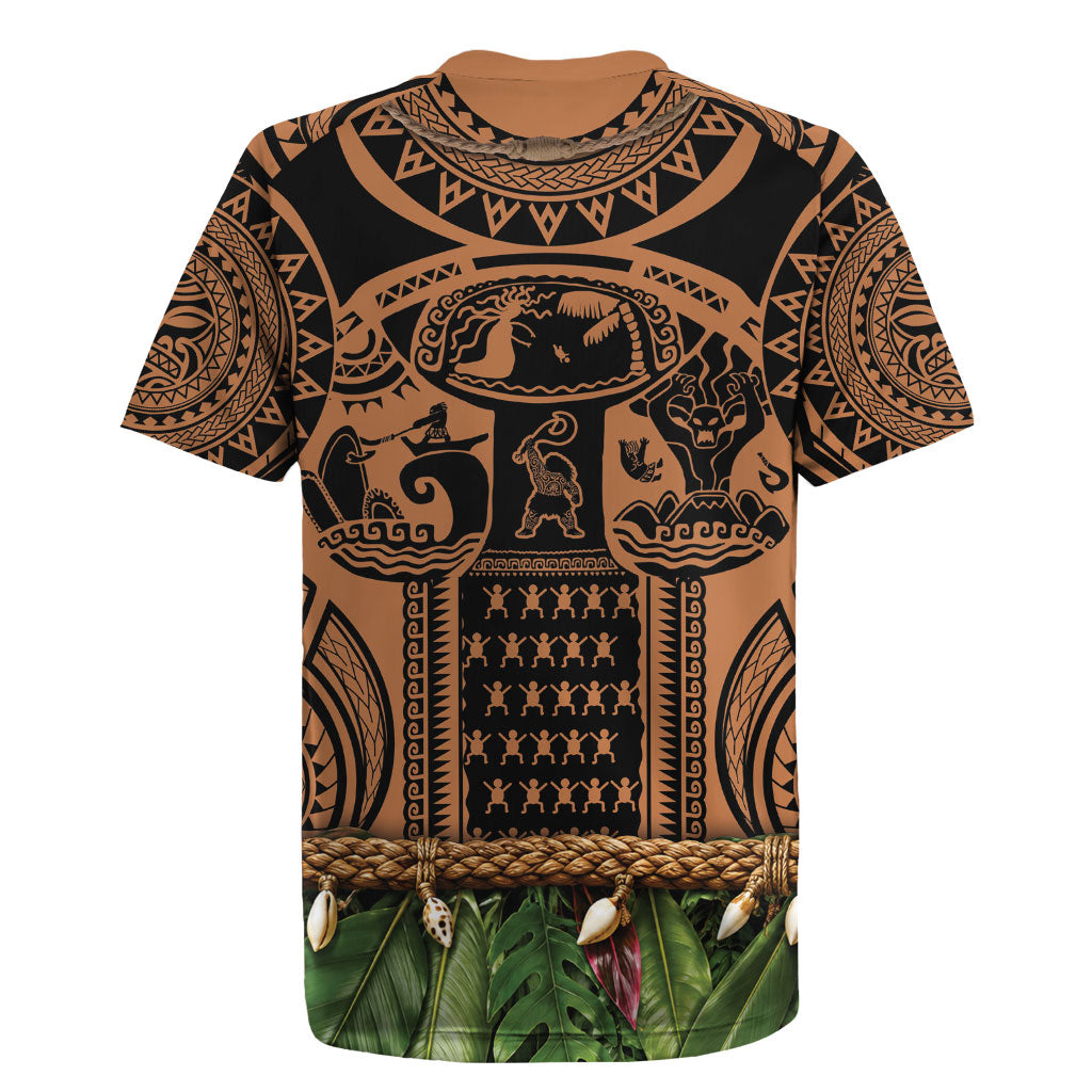 Polynesia Maui Tattoo Inspired Rugby Jersey Tropical Leaf Skirt Costume DT05 - Polynesian Pride