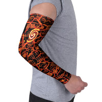 Polynesia Lava Monster Cosplay Arm Sleeves Fiery Glowing Volcano Crack Pattern DT05 - Polynesian Pride