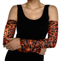 Polynesia Lava Monster Cosplay Arm Sleeves Fiery Glowing Volcano Crack Pattern DT05 - Polynesian Pride