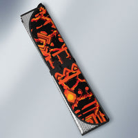 Polynesia Lava Monster Cosplay Auto Sun Shade Fiery Glowing Volcano Crack Pattern DT05 - Polynesian Pride