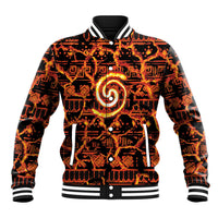 Polynesia Lava Monster Cosplay Baseball Jacket Fiery Glowing Volcano Crack Pattern DT05 Unisex Red - Polynesian Pride