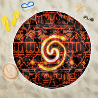 Polynesia Lava Monster Cosplay Beach Blanket Fiery Glowing Volcano Crack Pattern DT05 One Size 150cm Red - Polynesian Pride