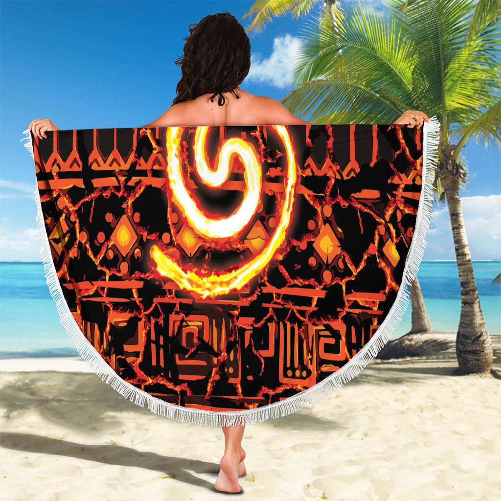 Polynesia Lava Monster Cosplay Beach Blanket Fiery Glowing Volcano Crack Pattern DT05 - Polynesian Pride