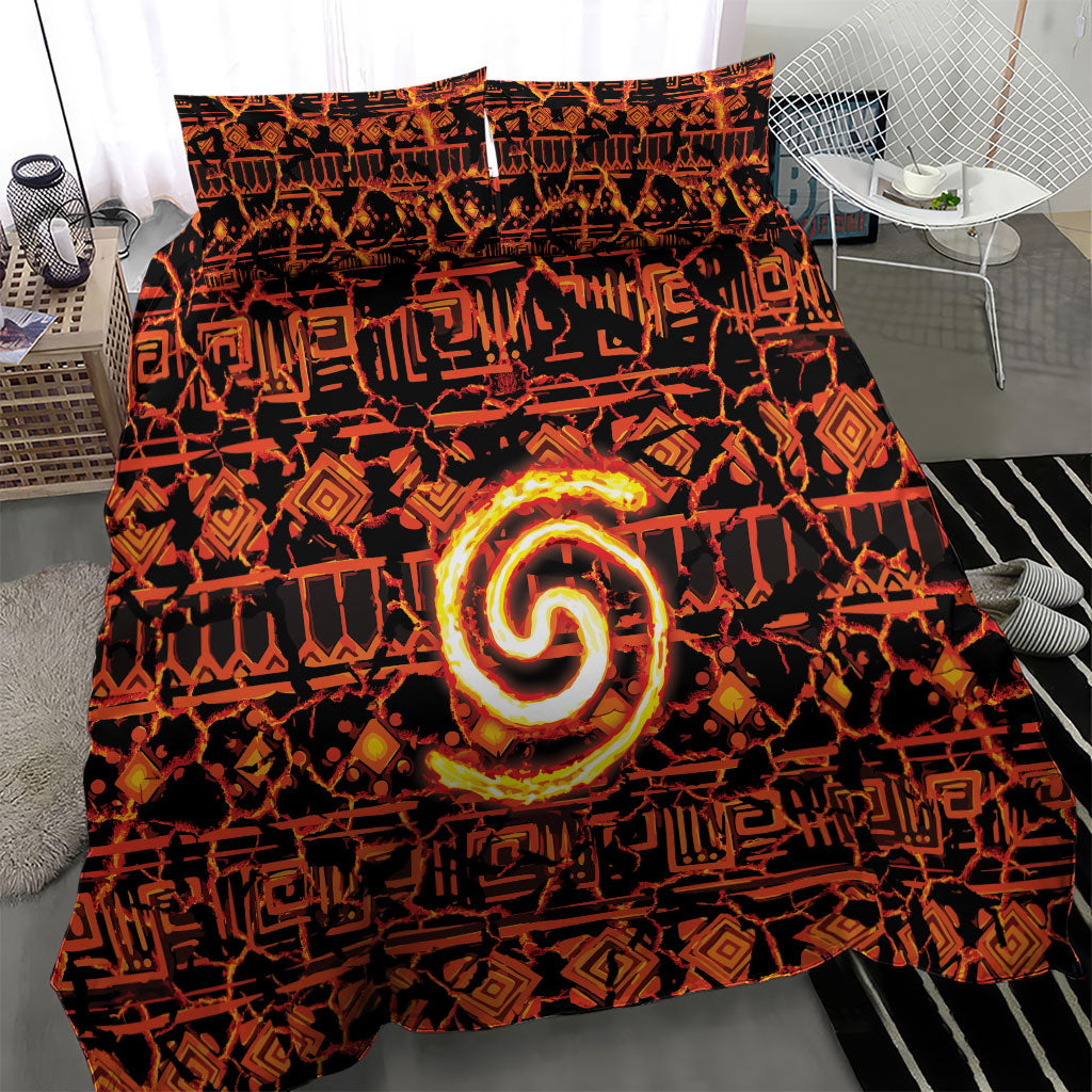 Polynesia Lava Monster Cosplay Bedding Set Fiery Glowing Volcano Crack Pattern DT05 - Polynesian Pride
