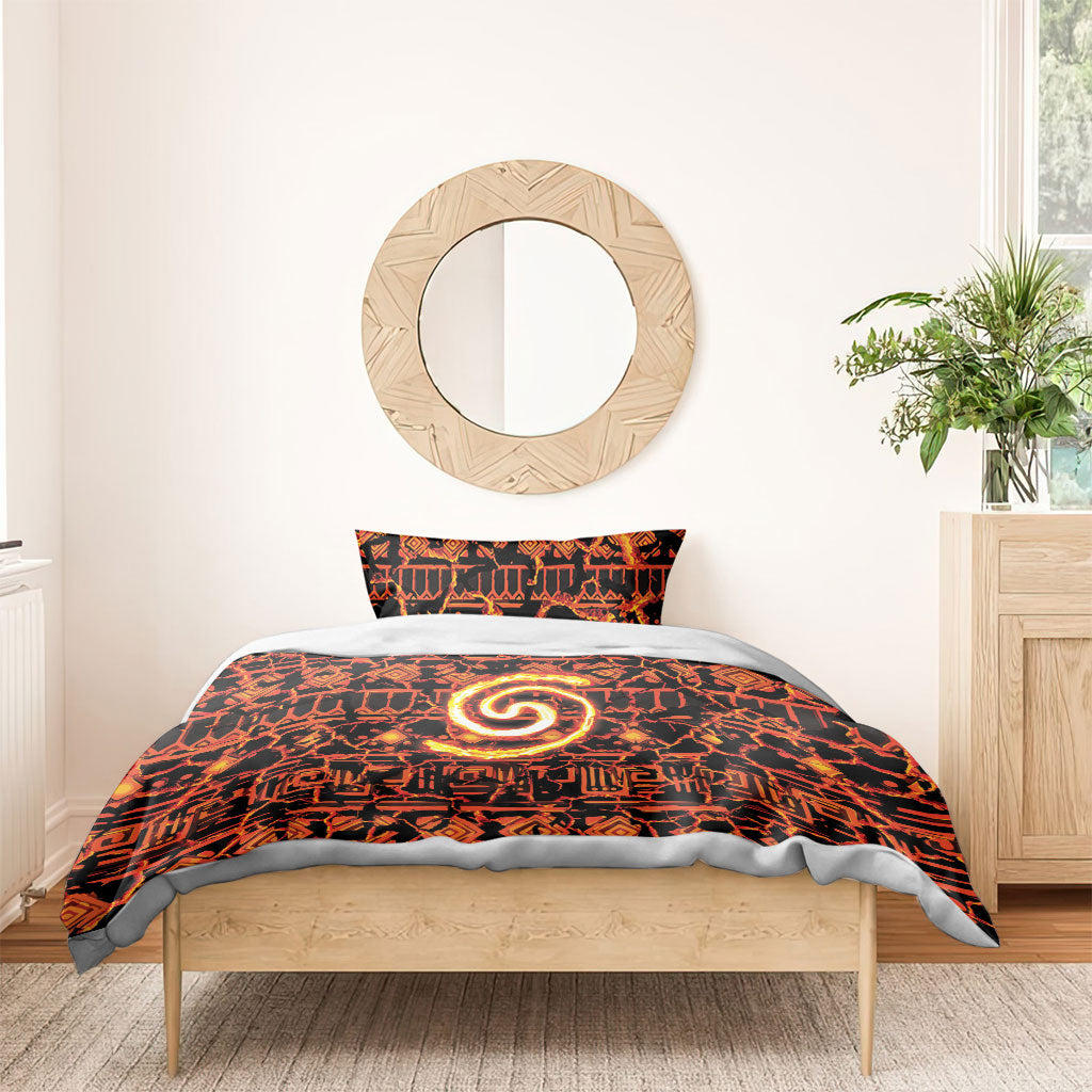 Polynesia Lava Monster Cosplay Bedding Set Fiery Glowing Volcano Crack Pattern DT05 - Polynesian Pride