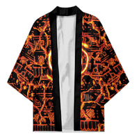 Polynesia Lava Monster Cosplay Kimono Fiery Glowing Volcano Crack Pattern DT05 Unisex Red - Polynesian Pride