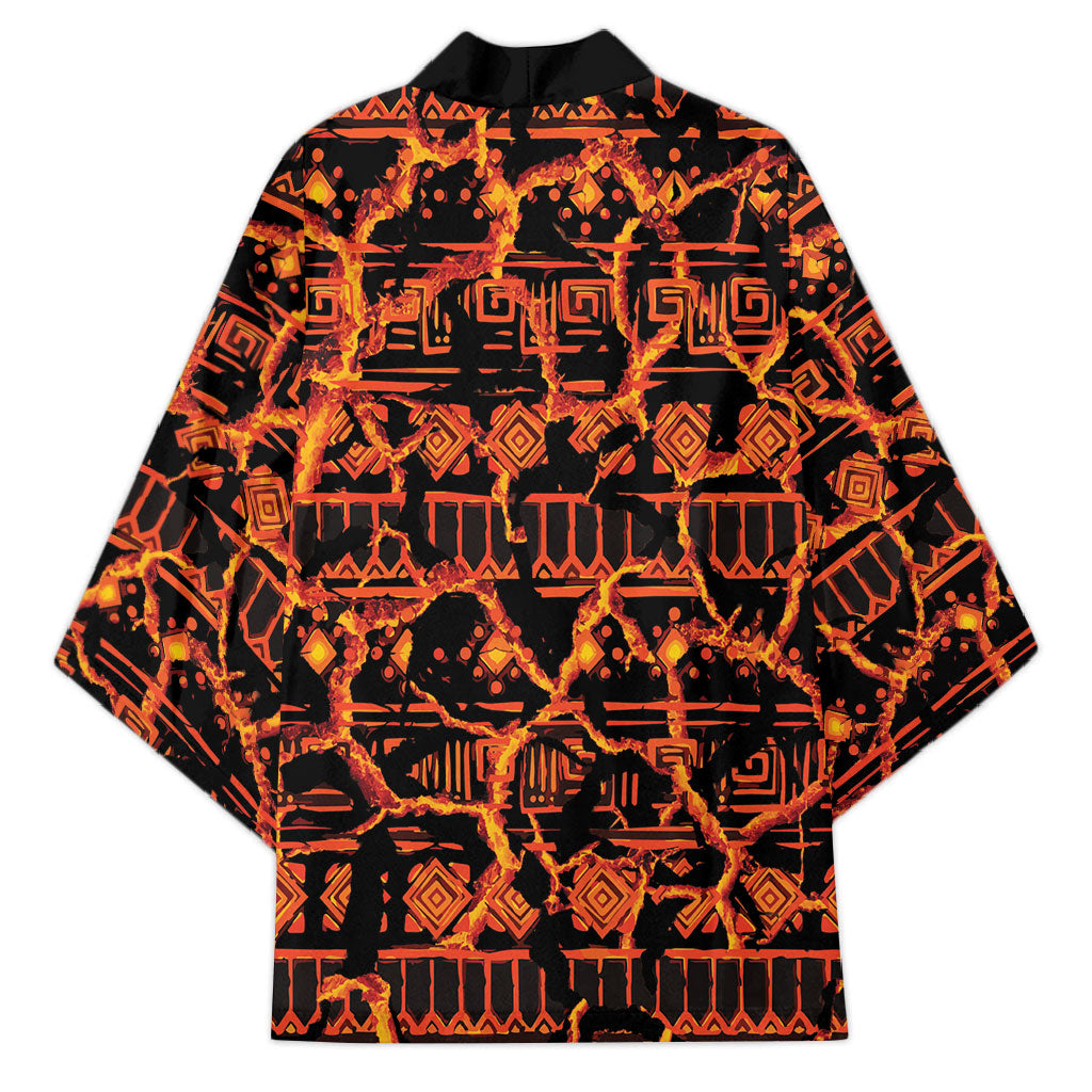 Polynesia Lava Monster Cosplay Kimono Fiery Glowing Volcano Crack Pattern DT05 - Polynesian Pride
