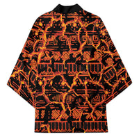 Polynesia Lava Monster Cosplay Kimono Fiery Glowing Volcano Crack Pattern DT05 - Polynesian Pride