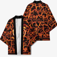 Polynesia Lava Monster Cosplay Kimono Fiery Glowing Volcano Crack Pattern DT05 - Polynesian Pride