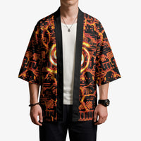 Polynesia Lava Monster Cosplay Kimono Fiery Glowing Volcano Crack Pattern DT05 - Polynesian Pride