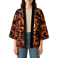 Polynesia Lava Monster Cosplay Kimono Fiery Glowing Volcano Crack Pattern DT05 - Polynesian Pride