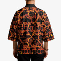 Polynesia Lava Monster Cosplay Kimono Fiery Glowing Volcano Crack Pattern DT05 - Polynesian Pride