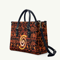 Polynesia Lava Monster Cosplay Leather Bag Fiery Glowing Volcano Crack Pattern DT05 Red - Polynesian Pride