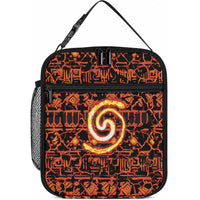 Polynesia Lava Monster Cosplay Lunch Bag Fiery Glowing Volcano Crack Pattern DT05 10.2 × 8.3 × 4.3 inch Red - Polynesian Pride