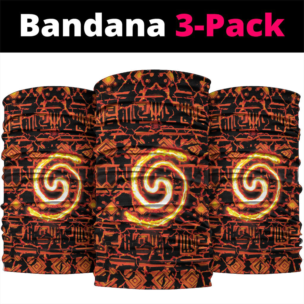 Polynesia Lava Monster Cosplay Neck Gaiter Fiery Glowing Volcano Crack Pattern DT05 package One Size: 25*50cm Red - Polynesian Pride