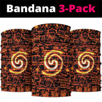 Polynesia Lava Monster Cosplay Neck Gaiter Fiery Glowing Volcano Crack Pattern DT05 package One Size: 25*50cm Red - Polynesian Pride